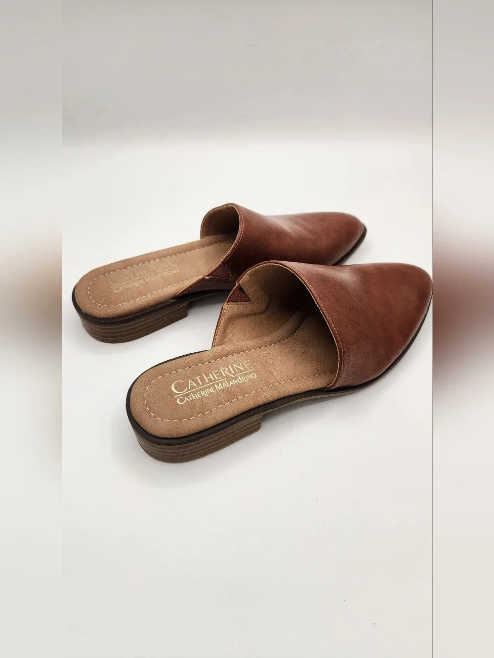 Catherine Malandrino ASOS Point Toe Asymmetric Mule Brown Size 7.5 - Picture 4 of 10
